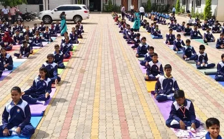 ಭೀಮಾ ಸೆಂಟ್ರಲ್ ಯೂನಿವರ್ಸಲ್ ಶಾಲೆಯಲ್ಲಿ ಯೋಗಾ ದಿನ ಆಚರಣೆ