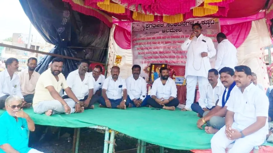 ಆಲಮೇಲ ೬ನೇ ದಿನಕ್ಕೆ ಕಾಲಿಟ್ಟ ಹೋರಾಟ : ಉಗ್ರ ಹೋರಾಟದ ಎಚ್ಚರಿಕೆ ಕೊಟ್ಟ ರಮೇಶ ಬಂಟನೂರ