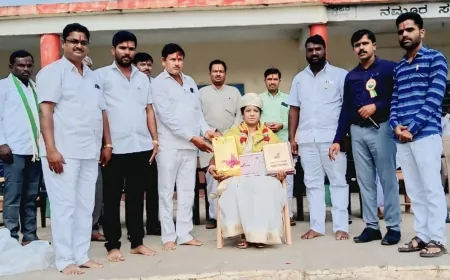 ಚೆನ್ನಮ್ಮ ಪ್ರಶಸ್ತಿ ವಿಜೇತೆ, ಮುಖ್ಯೋಪಾಧ್ಯೆ ಗೀತಾಗೆ ಸನ್ಮಾನ